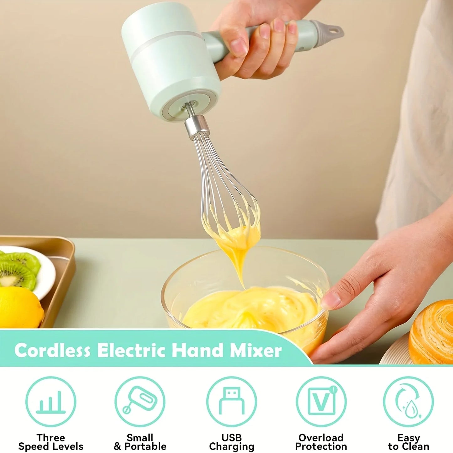 Cordless Electric Hand Mixer