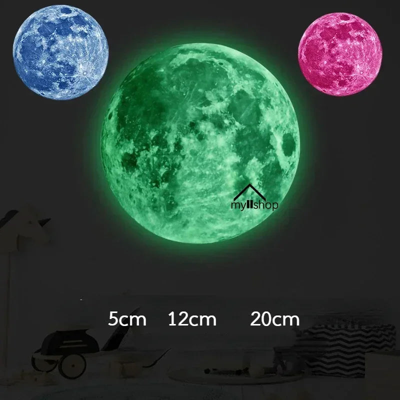 3D Luminous Moon Wall Sticker